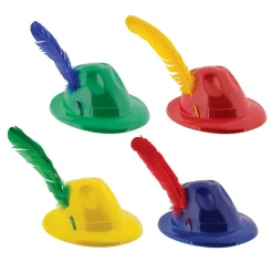 Alpine Hat - Plastic With Feather Assorted (EACH)