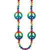 Beads - Rainbow Peace Signs 12mm 42" (6 PACK)