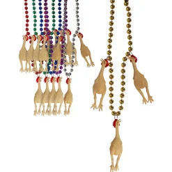 Beads - Rubber Chicken Assortment 33" (6 PACK)