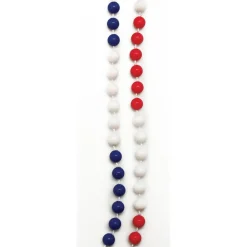 Beads - Segmented Patriotic Round 7.5mm 33" (DZ)