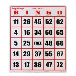 Bingo Cards Large Print 8" x 9" (50 PACK)