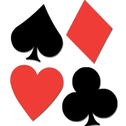 Card Suits Cutouts 17" (4 PACK)