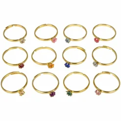 Child Size Birthstone Ring Assortment (36 PACK)