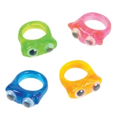 Child Size Lucite Ring With Moving Eyes Assortment (DZ)