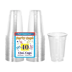 Clear Plastic Cups 12 oz (40 PACK)