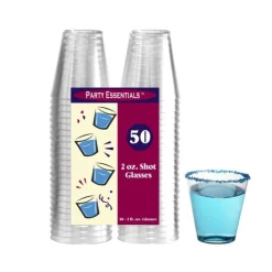 Clear Plastic Shot Glasses 2 oz (50 PACK)