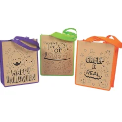 Color Your Own Halloween Tote Bag Assorted 10" x 4" x 12" (EACH)
