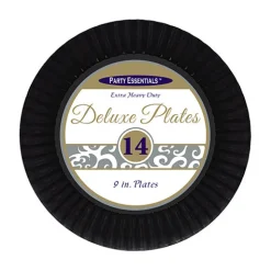 Deluxe Luncheon Plates - Black 9" (14 PACK)
