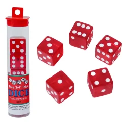 Dice Set Transparent Red .75" (5 PACK)