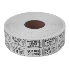 Double Roll Raffle Tickets - White 2000 Roll (EACH)