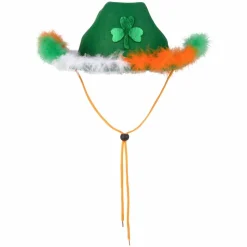 Feather Rimmed Shamrock Cowboy Hat (EACH)