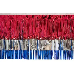 Float Drape - Red Silver Blue Metallic Fringe 15" x 10' (EACH)