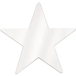 Foil Star Cutout - White 15" (EACH)