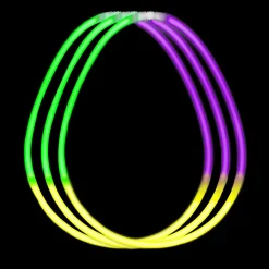 Glow Necklaces - Mardi Gras Tri-Color 22" (50 PACK)