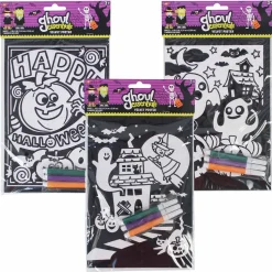Halloween Velvet Coloring Poster Assorted 8" (EACH)