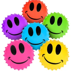 Inflated Smile Face Knobby Ball Assortment 3" (DZ)