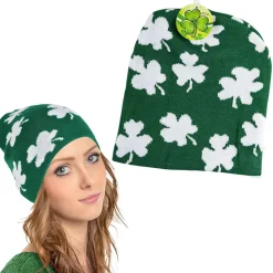 Knit Shamrock Beanie Hat (EACH)