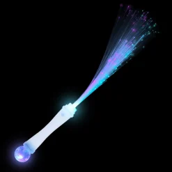 LED Fiber Optic Wand With Prism Ball 15" (EACH)