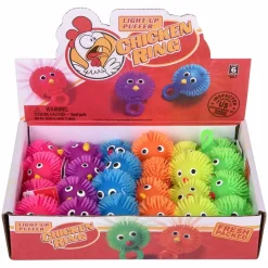 Light Up Chicken Puffer Ring Assortment (24 PACK)