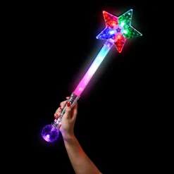 Light Up Magic Ball Star Wand 21" (EACH)