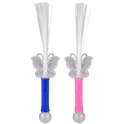 Light Up Magic Butterfly Fiber Wand Assorted 14.5" (EACH)