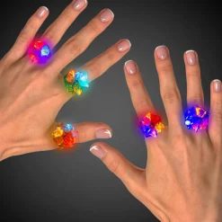 Light Up Spiky Jelly Ring Assortment (24 PACK)