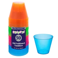 Neon Plastic Tumbler Assortment 9 oz (50 PACK)