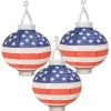Patriotic Light Up Paper Lanterns 8" (3 PACK)