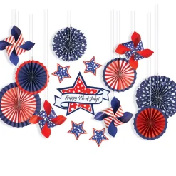 Patriotic Pinwheel Backdrop Fan Decorating Kit (EACH)