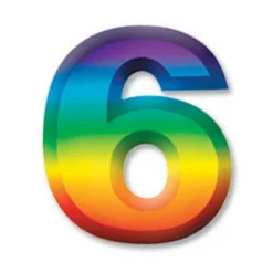 Plastic 3D Number "6" 11" (EACH)