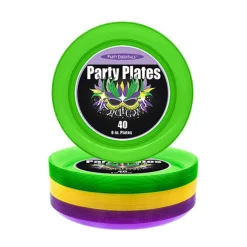 Plastic Plates 6" Mardi Gras (40 PACK)