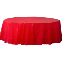 Plastic Table Cover - Round Red 84" (EACH)