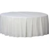 Plastic Table Cover - Round White 84" (EACH)