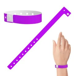 Plastic Wristbands - Purple (100 PACK)