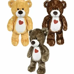 Plush Cotton Candy Natural Heart Bear Assorted 23.5" (EACH)