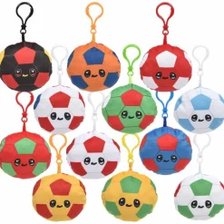 Plush Country Soccer Ball Backpack Clip Assortment 3" (DZ)
