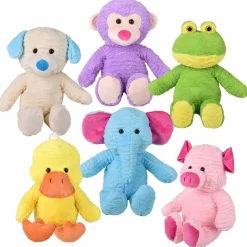 Plush Cross Cut Colorful Animal Assorted 24