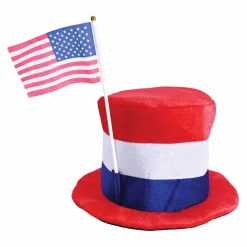 Plush Patriotic Top Hat With American Flag (EACH)