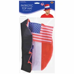 Plush Patriotic Top Hat With American Flag (EACH)