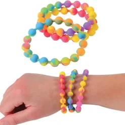 Rainbow Silicone Bead Bracelet Assortment (DZ)