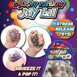 Rainbow Squeeze Mesh Balls 3" (DZ)