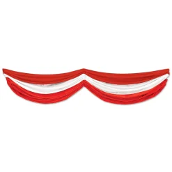Red & White Fabric Bunting 5'10" (EACH)