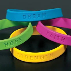 Rubber Bracelets With Sayings Assortment (24 PACK)
