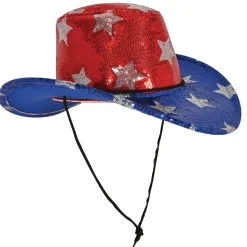 Sequined Patriotic Cowboy Hat (EACH)