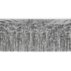 Silver 1-Ply Metallic Fringe Drape 15" x 10' (EACH)