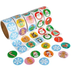 Stickers - Holiday Roll Assortment 1.5" (500 PACK)
