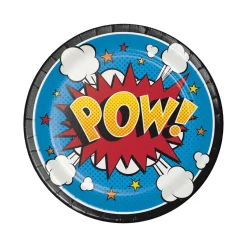 Superhero Slogan Paper Plates 7" (8 PACK)