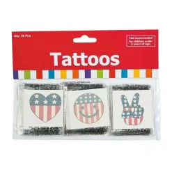 Tattoos - Patriotic Assortment 1.25"-1.5" (72 PACK)