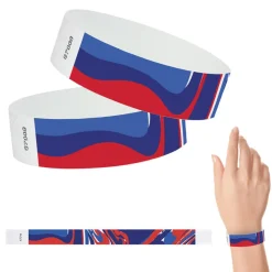 Tyvek Paper Wristbands - Abstract RWB 3/4" (500 PACK)