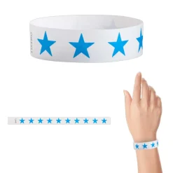 Tyvek Paper Wristbands - Blue Star 3/4" (500 PACK)